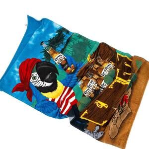 Vintage Y2K Corona Extra Beach Towel 100% Cotton Pirate Parrot Treasure Booty